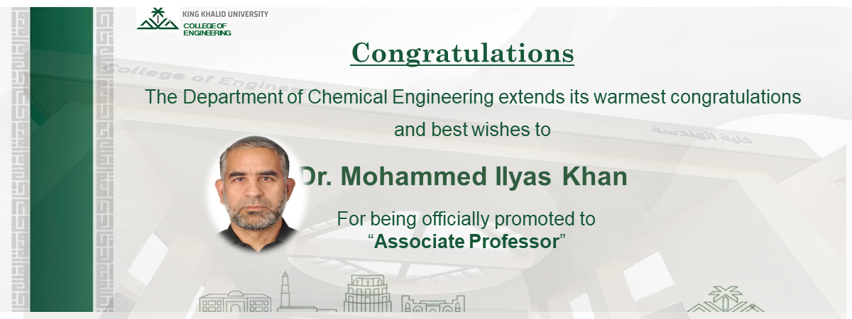 Department of Chemical Engineering Congratulates the Faculty Member for his Promotion