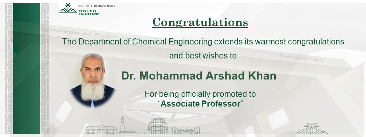 Department of Chemical Engineering Congratulates the Faculty Member for his Promotion